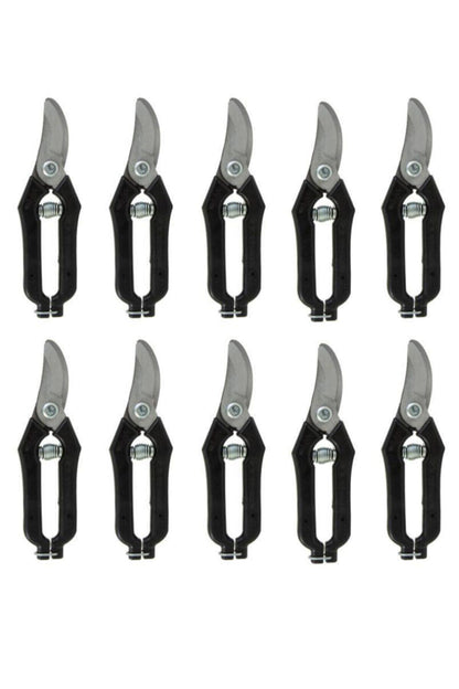 Göcen 10 Adet Narenciye Üzüm Bağ Budama Makası Eğri Uçlu 18 Cm Siyah