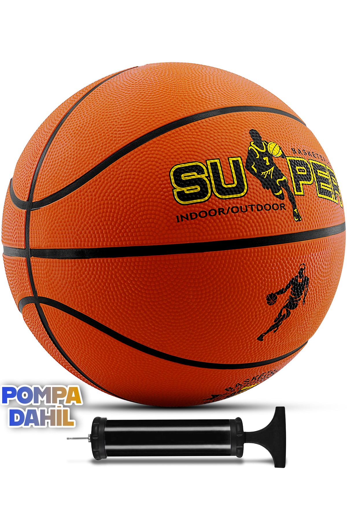 Orijinal Basketbol Topu Iç Dış Mekan Pompa Hediyeli 7 Numara Turuncu