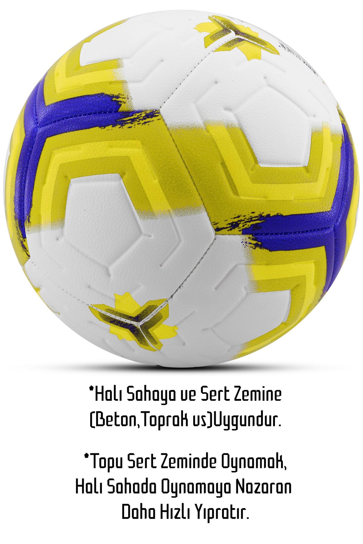 Orijinal Futbol Topu Premiera Sert Zemin Halı Saha Futbol Topu Hibrit Sarı No:5