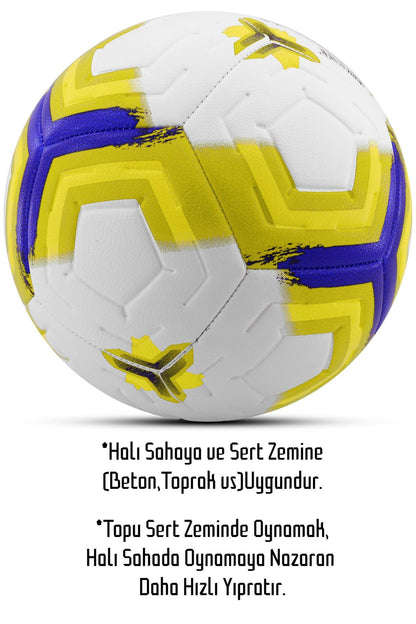 Orijinal Futbol Topu Premiera Sert Zemin Halı Saha Futbol Topu Hibrit Sarı No:5