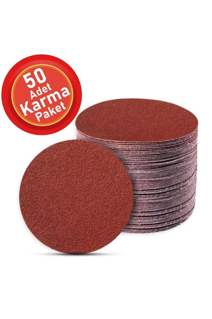 50 Adet Cırt Zımpara Spiral Avuç Içi Taşlama 115 Mm Harman Paket