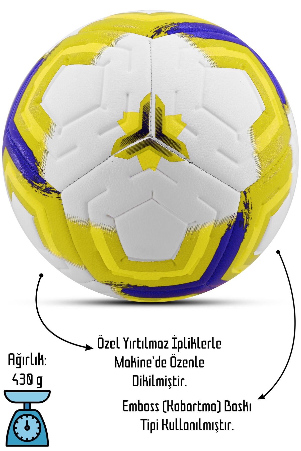 Orijinal Futbol Topu Premiera Sert Zemin Halı Saha Futbol Topu Hibrit Sarı No:5