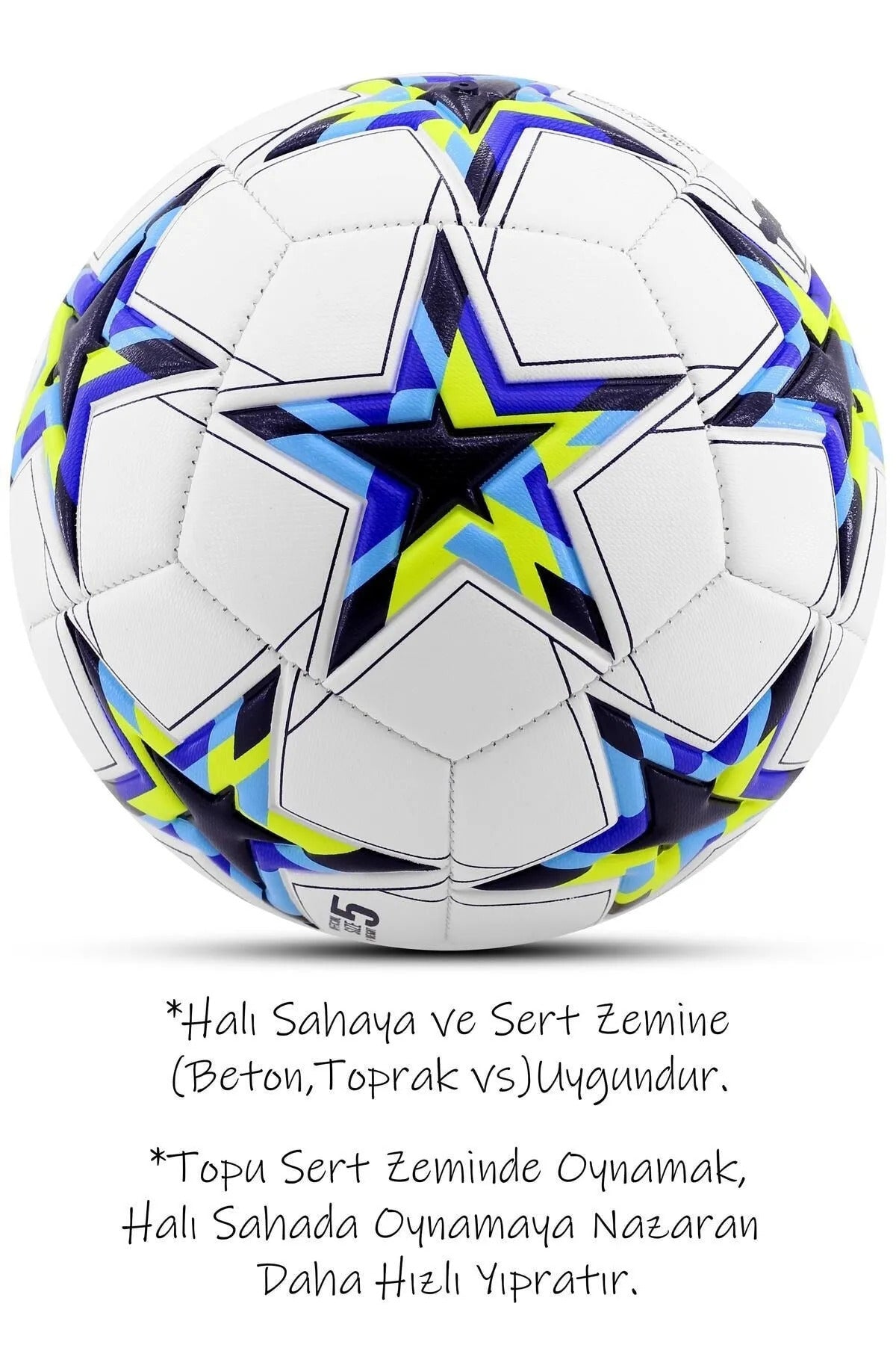 3lü Set Futbol Topu Tekmelik Şampiyonlar Ligi Pompalı Sert Zemin Halı Saha Futbol Topu No:5