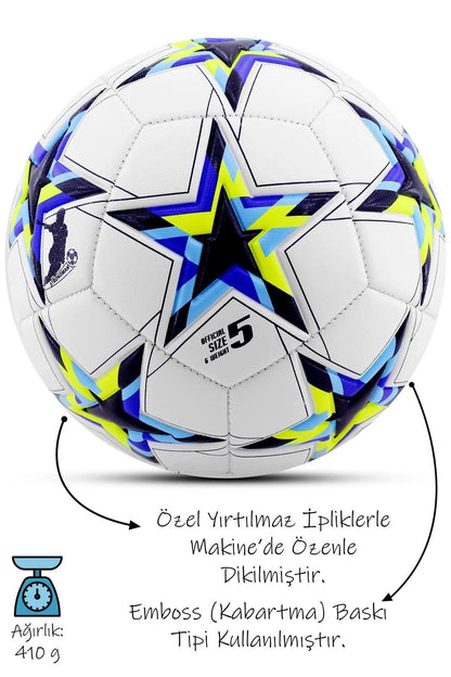 3lü Set Futbol Topu Tekmelik Şampiyonlar Ligi Pompalı Sert Zemin Halı Saha Futbol Topu No:5