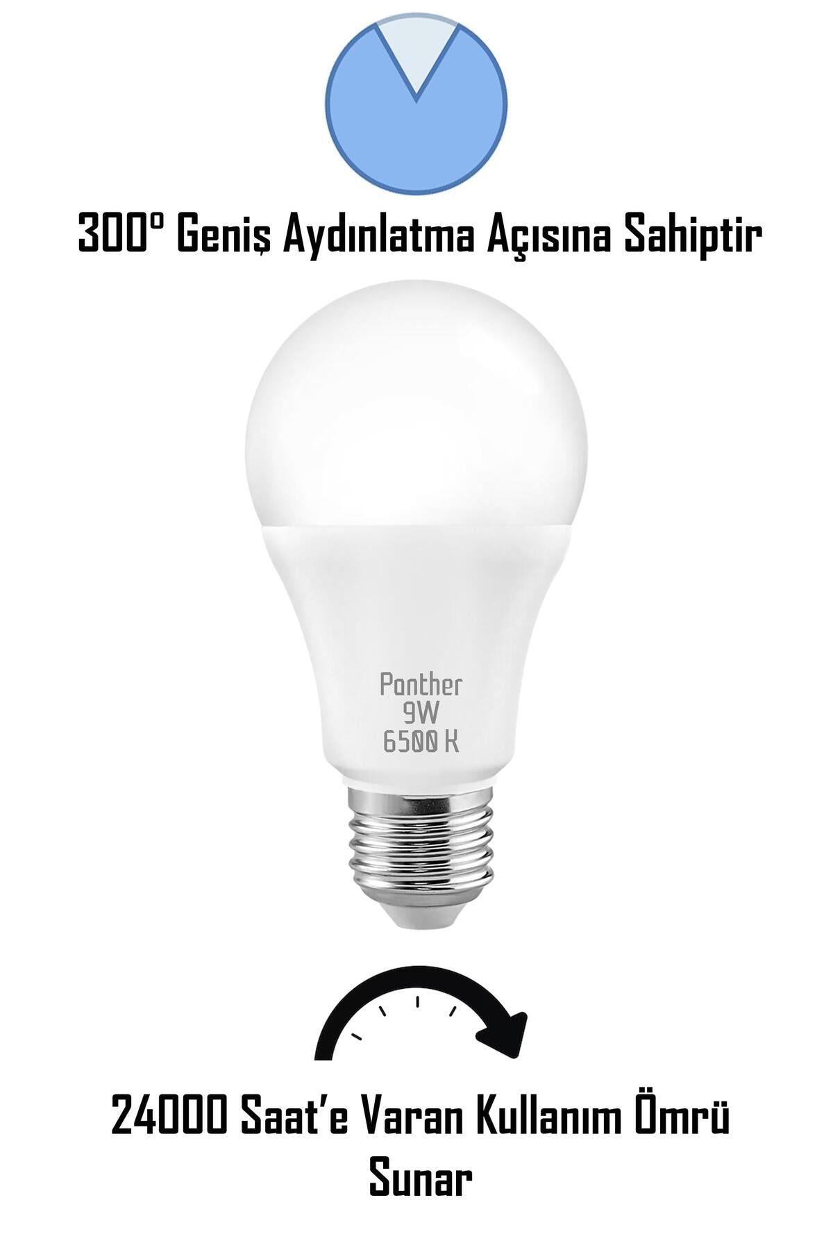 9W Beyaz LED E27 Ampul Tasarruflu Lamba 6500 K Beyaz Işık 800 Lümen 9W=60W