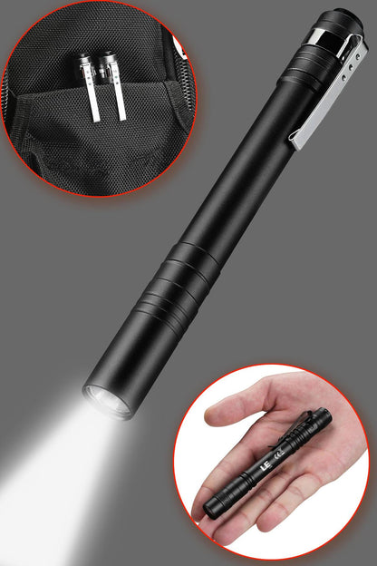 3 MOD Şarjlı Led Kalem Tipi El Feneri Zoomlu Flaşörlü Fener 5 Watt Beyaz Işık 300 Lümen