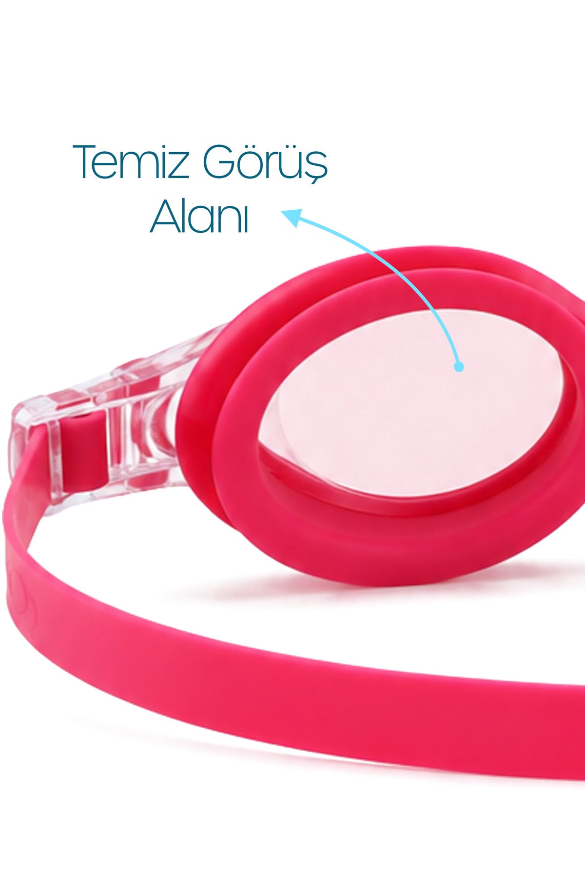 2li Set Yüzücü Gözlüğü Kumaş Bone Set Yüzme Havuz Deniz Gözlüğü Pembe