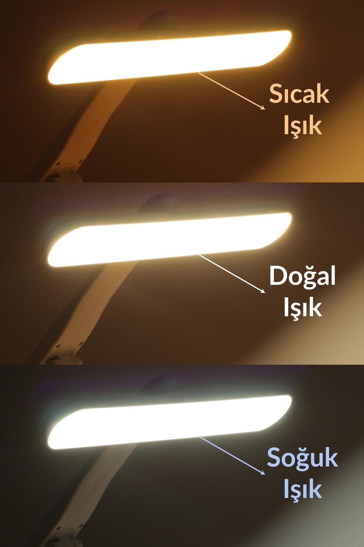 Şarjlı Masa Lambası 3 Renk Dokunmatik Telefon Standlı Kademeli Çalışma Okuma Işığı Gece Lambası 24w