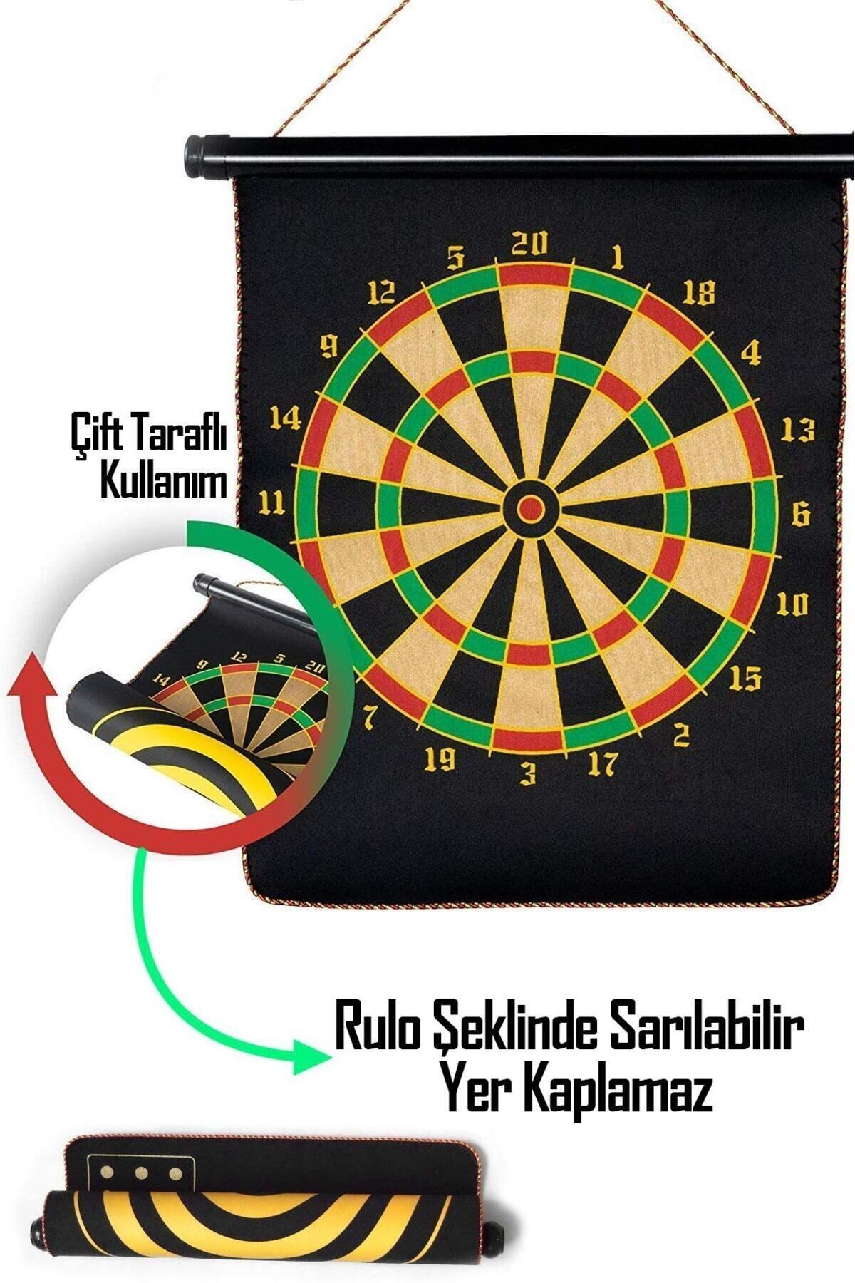 Büyük Boy 6 Oklu Mıknatıslı Dart Seti Çift Yönlü Manyetik Duvara Zarar Vermeyen Dart Oyunu