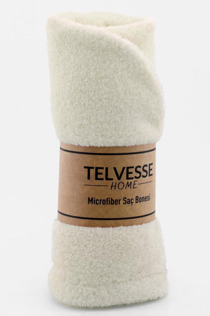 Kalın Mikrofiber Saç Havlusu Plaj Deniz Havuz Bonesi Kurulama Banyo Saç Kurutma Baş Havlusu Krem