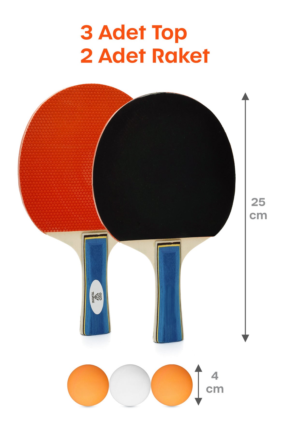 Masa Tenisi Raketi Seti Tenis Topu Set 5 Parça Başlangıç Seti TTR600