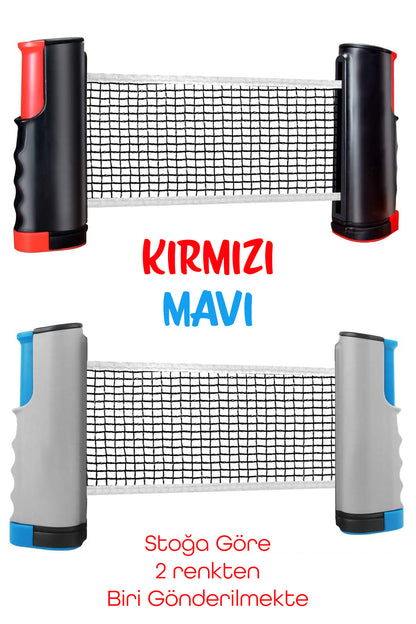 Masa Tenisi Filesi Raket Top Seti 6lı Otomatik Gerdirme Mekanizmalı Tüm Masalara Uyumlu Pinpon Ağı