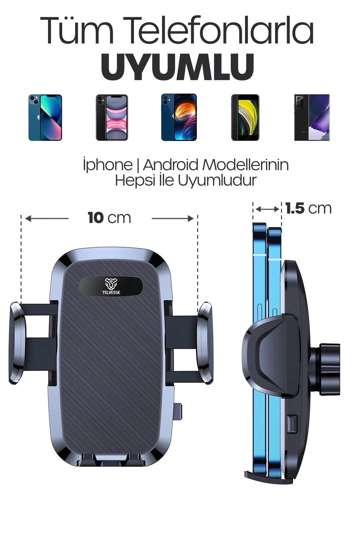 2li Set Havalandırma Araç İçi Telefon Tutucu + Araç Numaratörü Klima Vantuzlu Araba Telefon Tutacağı
