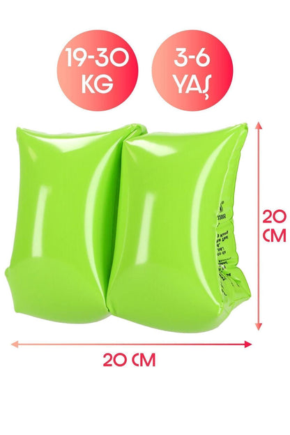 Çocuk Yüzme Kolluk 3-6 Yaş 19-30 kg Şişme Deniz Havuz Yüzücü Kolluk Yüzme Kolluğu Yeşil