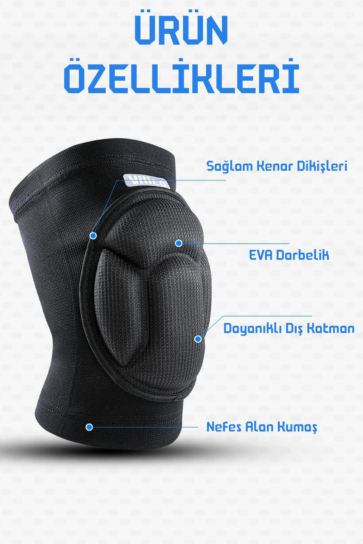 Deluxe Unisex Voleybol Dizliği Darbe Emici Sünger Basketbol Dizlik Bisiklet Spor Dizliği Large