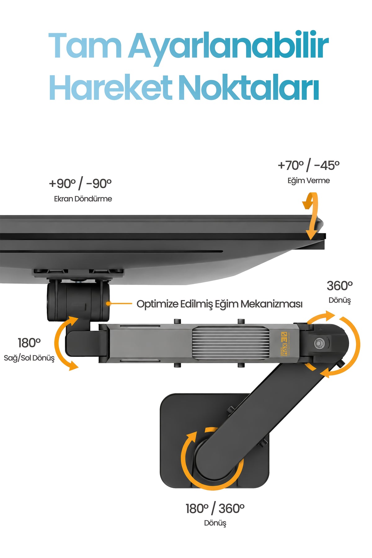 24-57" Armada Ultrawide Ekran Monitör Kolu 30 KG Kapasiteli VESA Uyumlu Tam Hareketli Monitör Standı