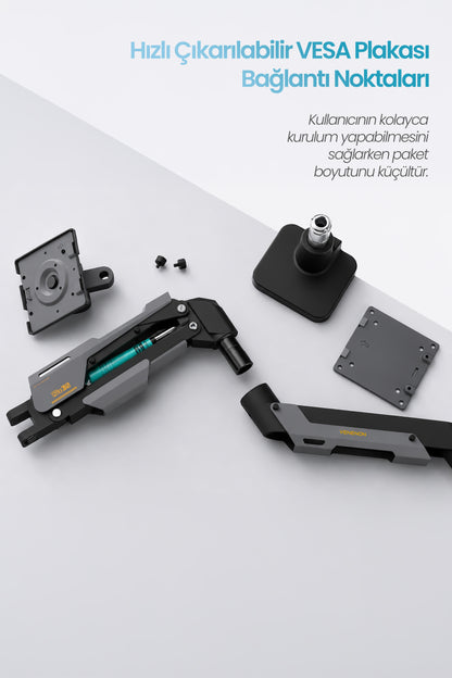 24-57" Armada Ultrawide Ekran Monitör Kolu 30 KG Kapasiteli VESA Uyumlu Tam Hareketli Monitör Standı