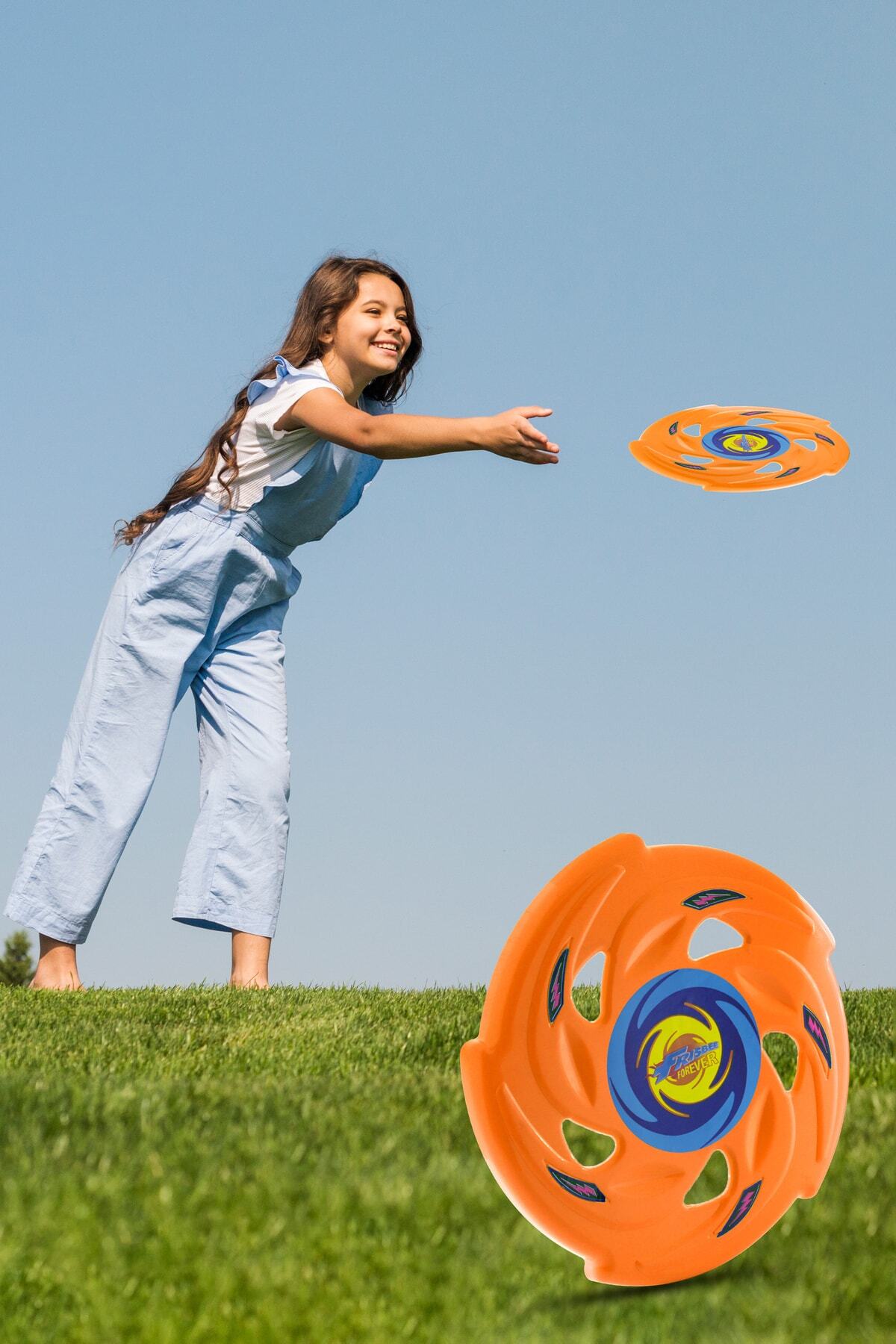 Frisbee Frizbi Fırlatma Diski Disk Atma Oyunu Çocuk Yetişkin Plaj Bahçe Oyuncak 24 Cm Turuncu