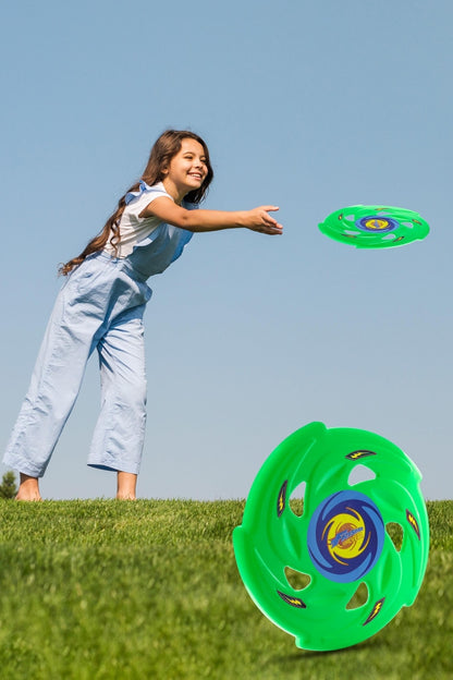 Frisbee Frizbi Fırlatma Diski Disk Atma Oyunu Çocuk Yetişkin Plaj Bahçe Oyuncak 24 cm Yeşil