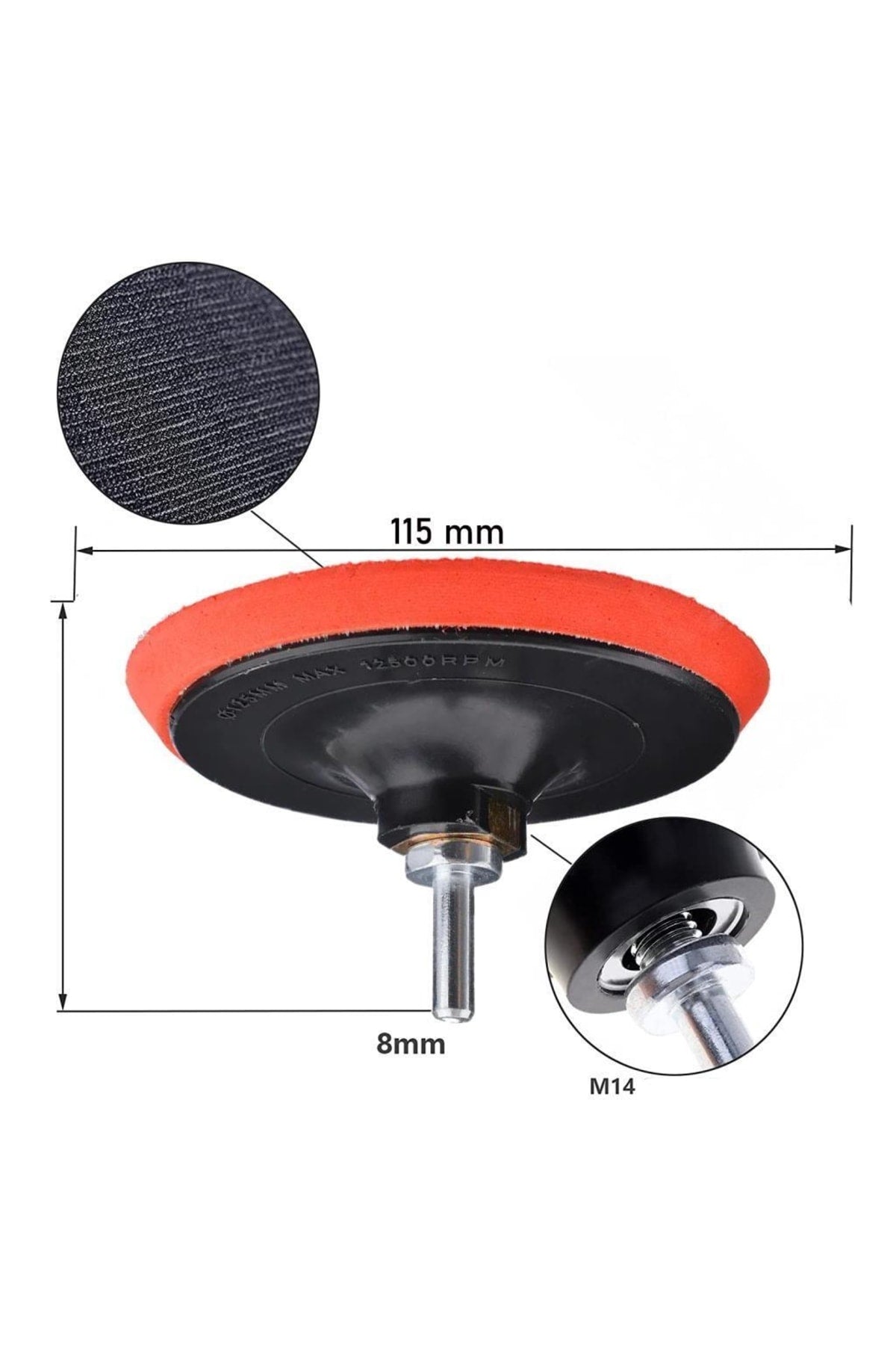 Rodex Avuç Içi Taşlama Cırt Zımpara Tabanı Pim Seti 115 Mm 6 Parça