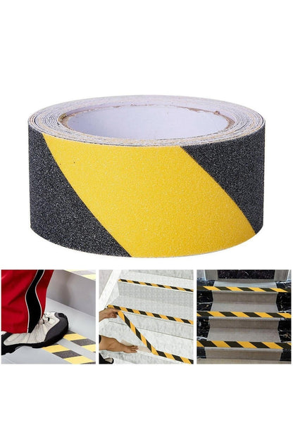 1 Mt Bondit Sarı-siyah Yapışkanlı Kaygan Zemin Bandı Basamak Merdiven Kaydırmaz Bant 50mm