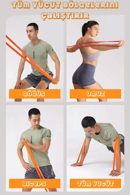 2li SET 25+35 KG Direnç Bandı Seti Kas Geliştirme Lastiği Fitness Pilates Cross Training Bant