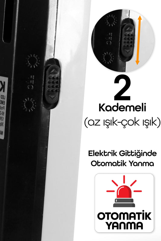 36 LED Şarjlı Işıldak POWER Lambası Otomatik Yanan Fener 2 Kademeli Elektrikli El Feneri 47733