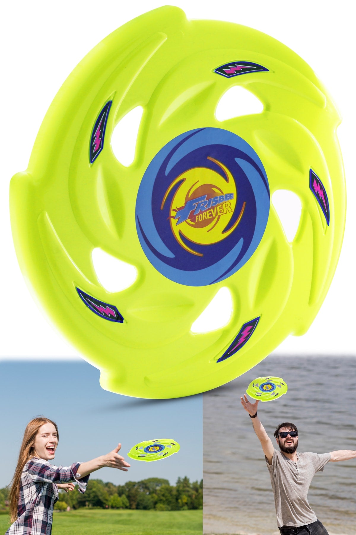 4lü Frisbee Frizbi Fırlatma Diski Disk Atma Oyunu Çocuk Yetişkin Plaj Bahçe Oyuncak 24 Cm