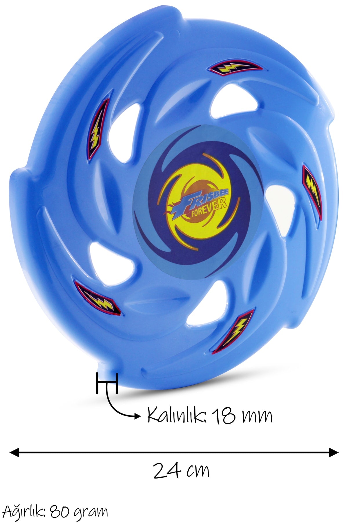 Frisbee Frizbi Fırlatma Diski Disk Atma Oyunu Çocuk Yetişkin Plaj Bahçe Oyuncak 24 Cm Mavi