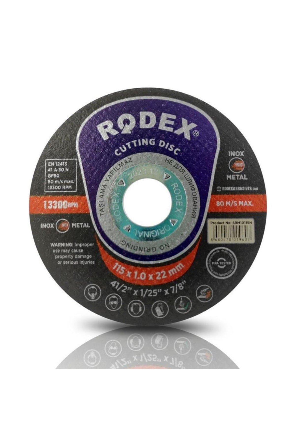 Rodex Inox Metal Kesici Taş Disk Zımpara Metal Demir Inox Kesme Taşı 115 X 1 Mm 1 Adet