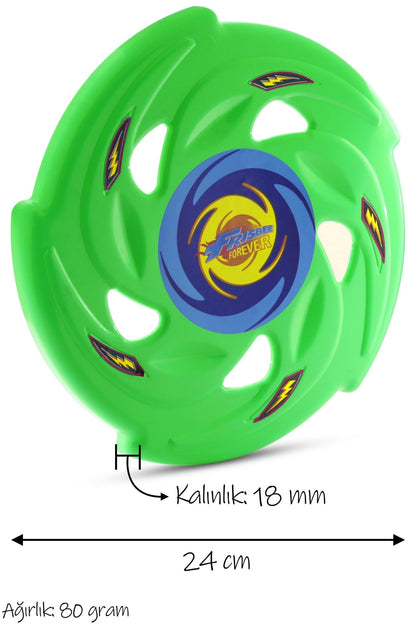 Frisbee Frizbi Fırlatma Diski Disk Atma Oyunu Çocuk Yetişkin Plaj Bahçe Oyuncak 24 cm Yeşil
