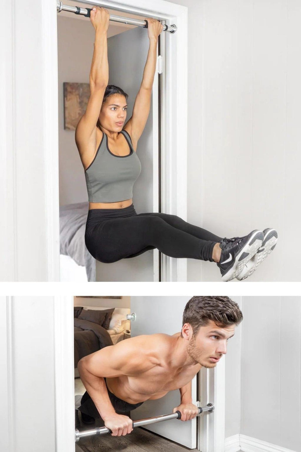 Kapı Barfiksi Süngerli Krom Koridor Barfix Aleti Demiri Şınav Çubuğu Chin Up Pull Up Demiri 80-130cm