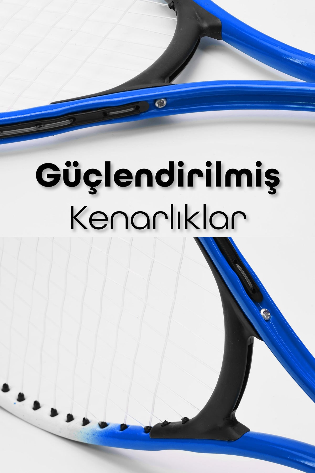 3lü SET Deluxe 21 İnç Çocuk Genç Tenis Raketi SETİ Çantalı Çocuk Tennis L2 Grip 53 cm Mavi 670
