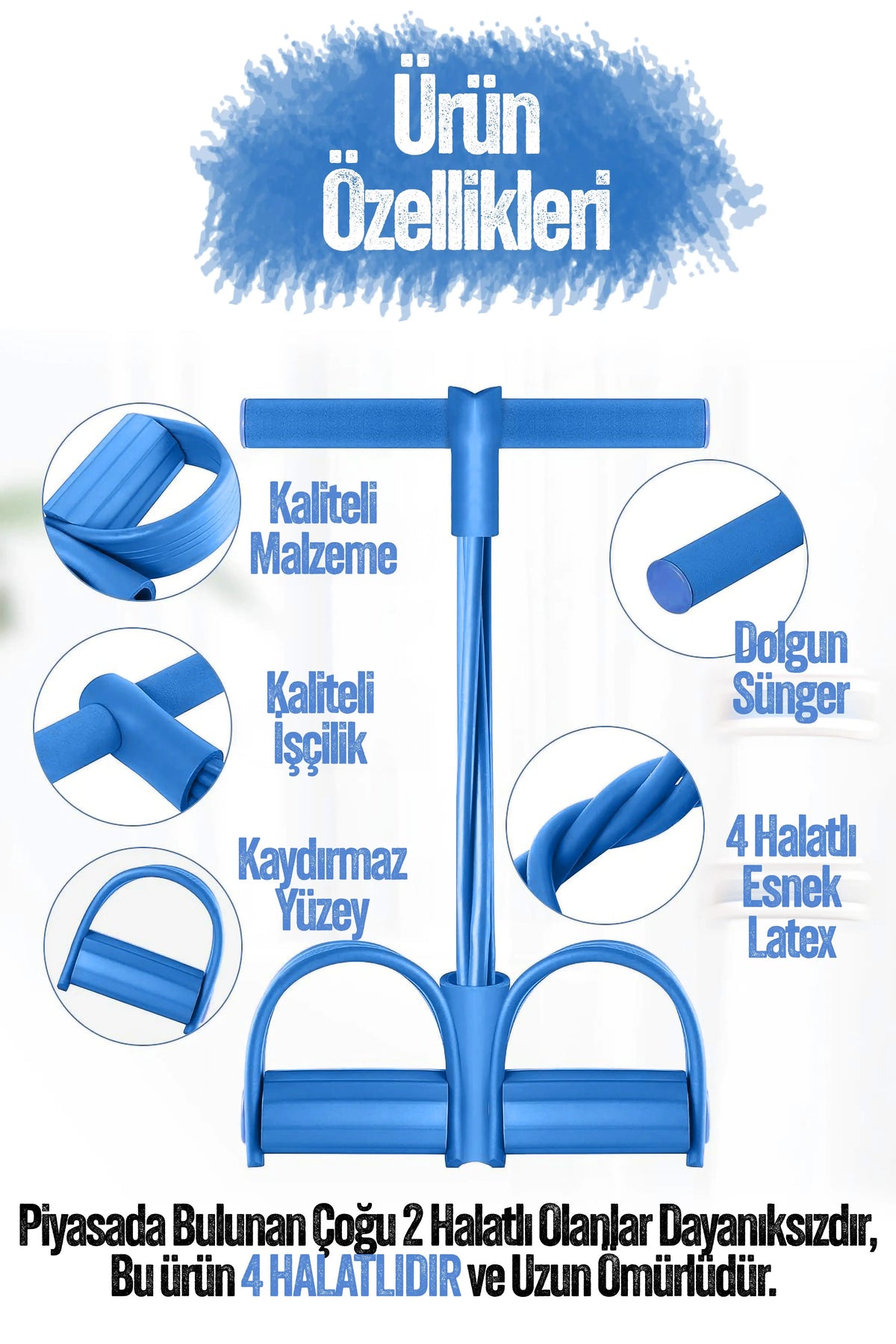 Body Trimmer Çok Fonksiyonlu Pilates Egzersiz Aleti – Direnç Lastikli Karın Kol Bacak ve Tüm Vücut Fitness Spor Aleti