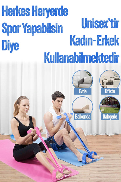 Body Trimmer Çok Fonksiyonlu Pilates Egzersiz Aleti – Direnç Lastikli Karın Kol Bacak ve Tüm Vücut Fitness Spor Aleti