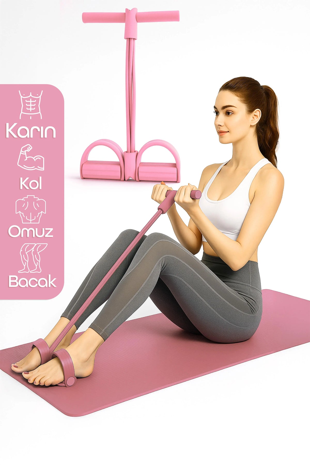 Body Trimmer Çok Fonksiyonlu Pilates Egzersiz Aleti – Direnç Lastikli Karın Kol Bacak ve Tüm Vücut Fitness Spor Aleti