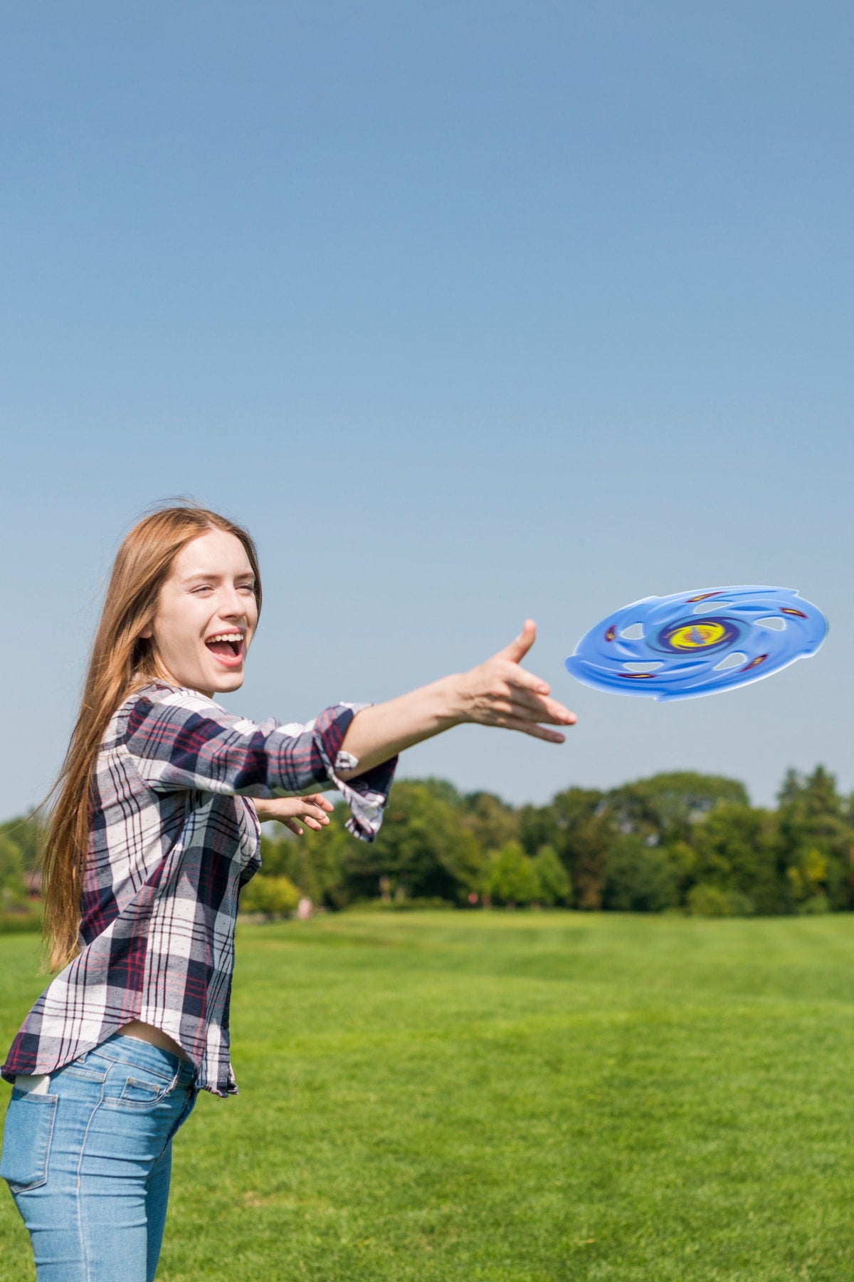 Frisbee Frizbi Fırlatma Diski Disk Atma Oyunu Çocuk Yetişkin Plaj Bahçe Oyuncak 24 Cm Mavi