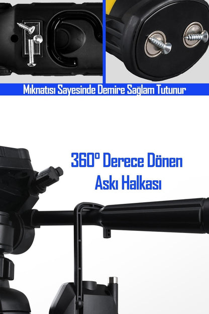 El Feneri 4 Modlu 90° Akrobat LED Çalışma Işığı İş Lambası Darbeye Dayanıklı Mıknatıslı Fener 8W