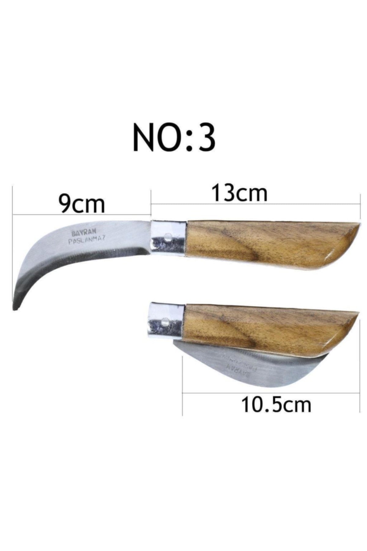 Bayram Aşı Bıçağı 10 Adet Bağ Bıçağı Paslanmaz Ceviz Aşı Çakısı 22 Cm No 3