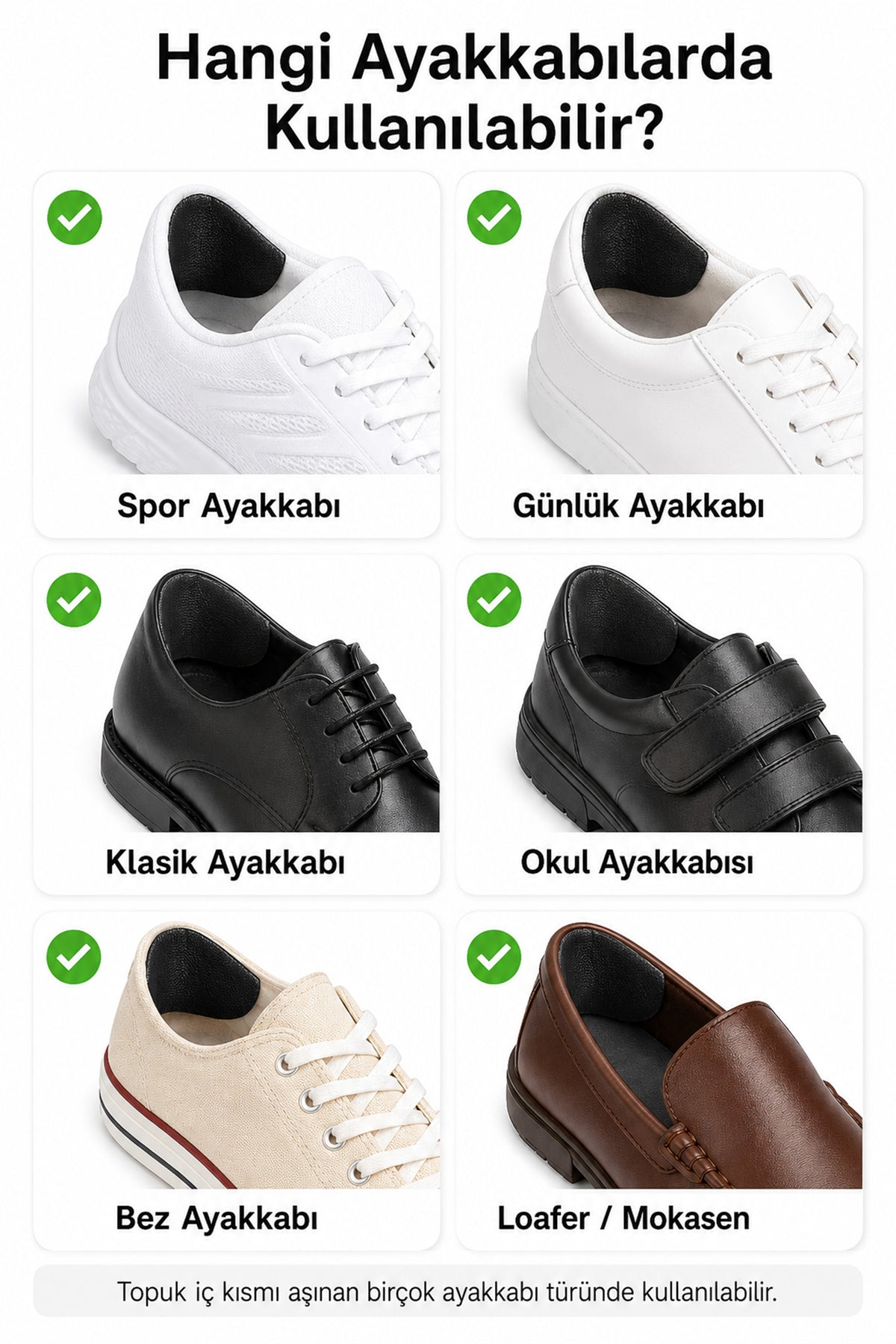 4lü Yapışkanlı Ayakkabı Topuk Yaması Kesilebilir Suni Deri Ayakkabı Tamir Pedi Siyah
