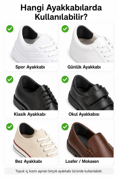 4lü Yapışkanlı Ayakkabı Topuk Yaması Kesilebilir Suni Deri Ayakkabı Tamir Pedi Siyah