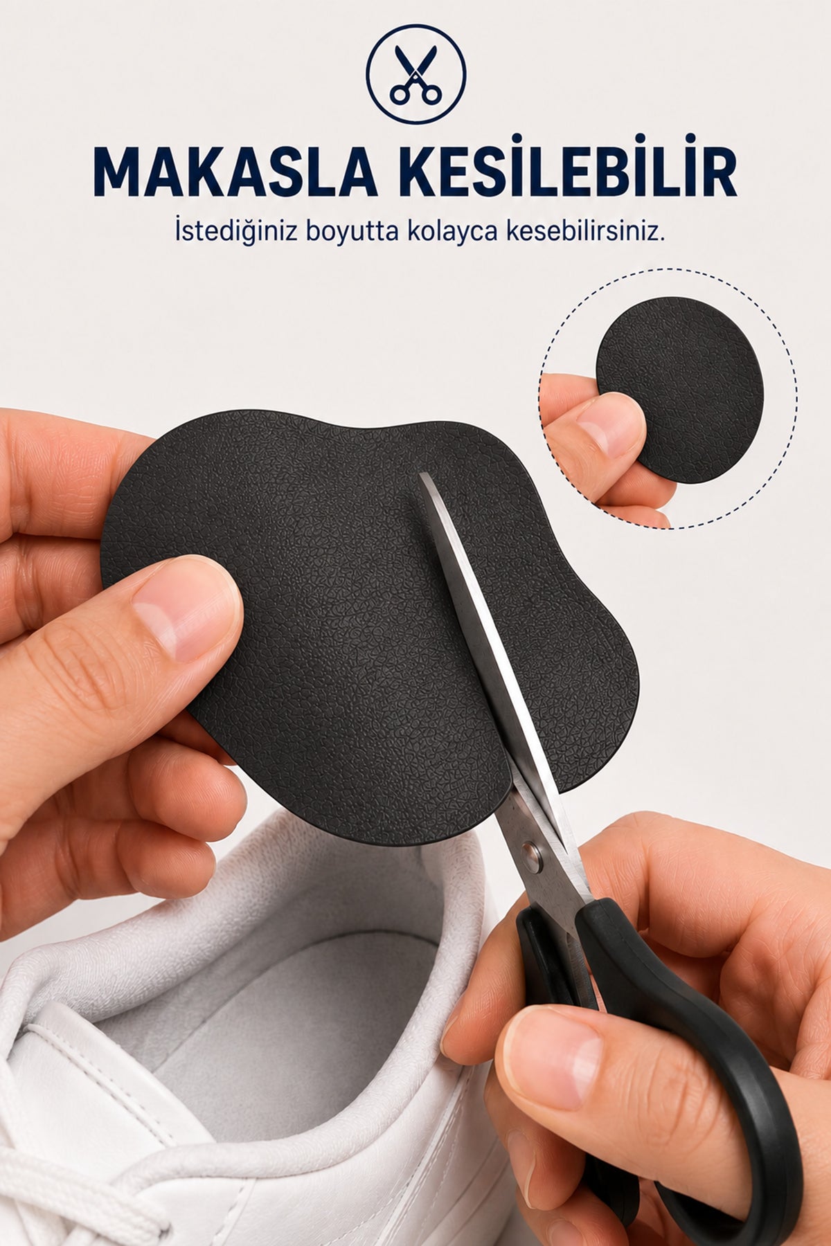 4lü Yapışkanlı Ayakkabı Topuk Yaması Kesilebilir Suni Deri Ayakkabı Tamir Pedi Siyah