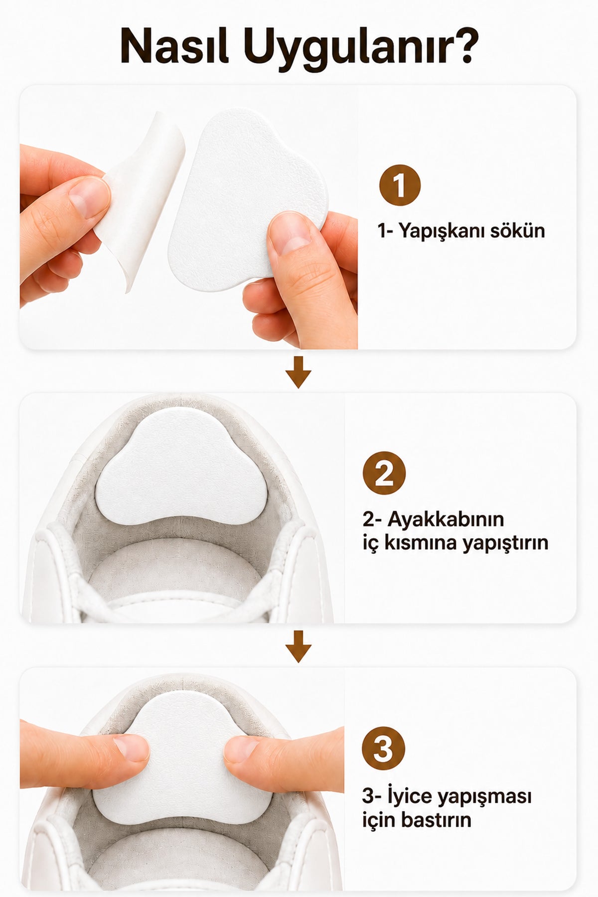 4lü Yapışkanlı Ayakkabı Topuk Yaması Kesilebilir Suni Deri Ayakkabı Tamir Pedi Beyaz