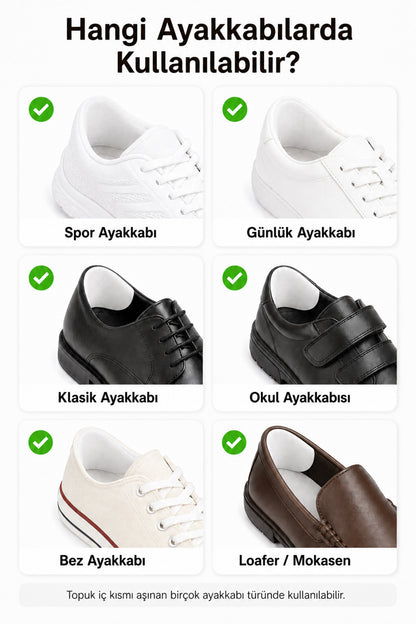 4lü Yapışkanlı Ayakkabı Topuk Yaması Kesilebilir Suni Deri Ayakkabı Tamir Pedi Beyaz