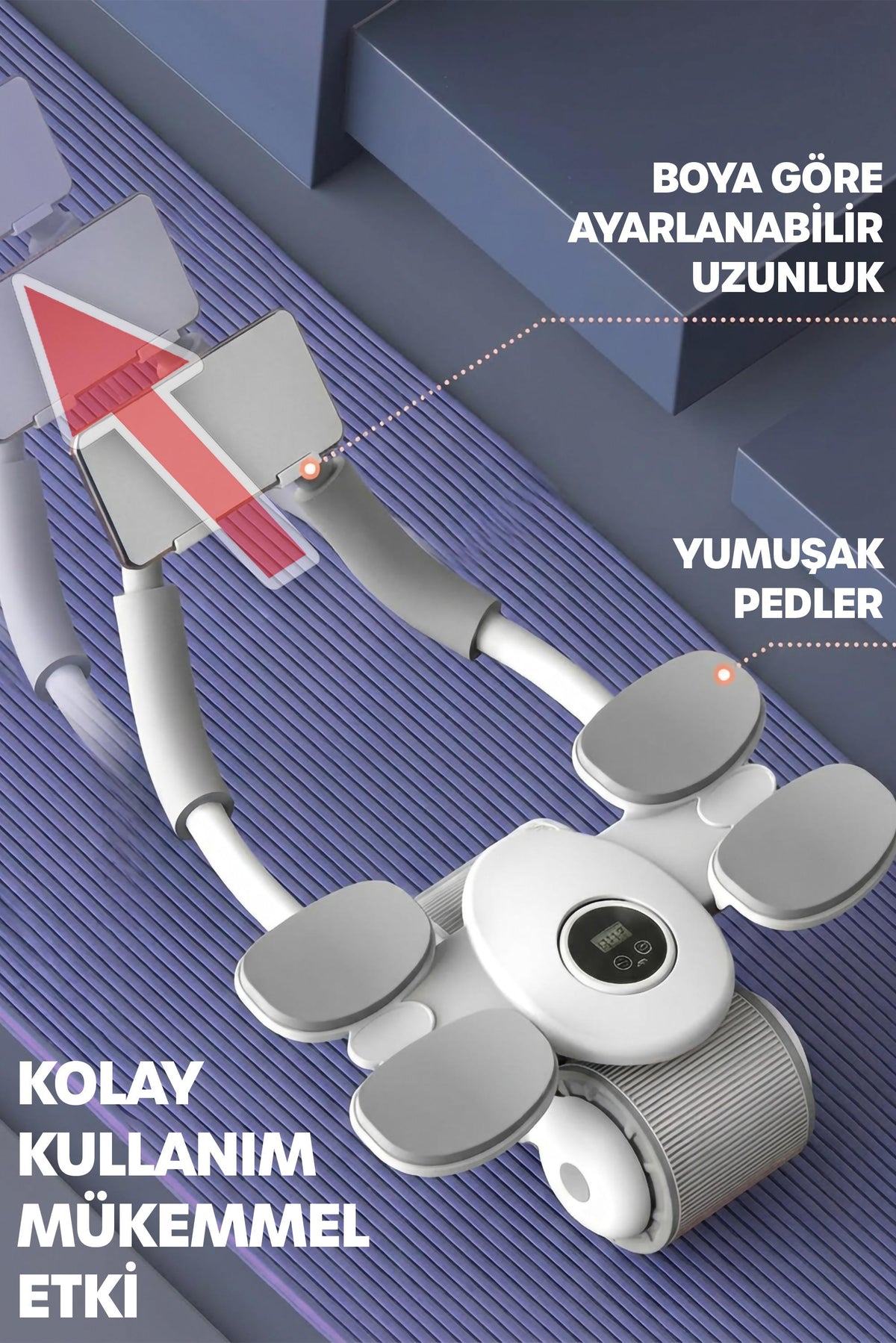 6 Bölge Karın Egzersiz Aleti Ab Roller Mekik Telefon Standlı Ev Spor İncelme Kas Yapma Aleti TWR100