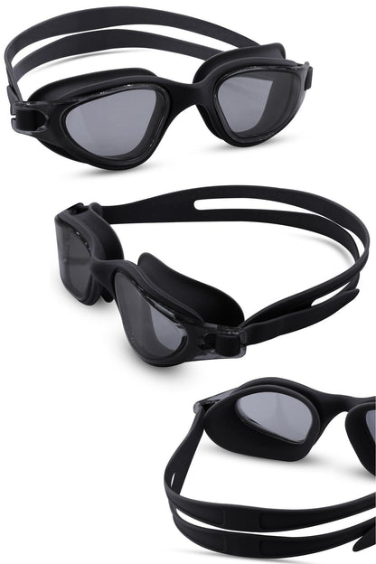 4LÜ SET Swimmer PRO Buğu Yapmaz Havuz Deniz Yüzücü Gözlüğü Boneli Tıkaçlı UV Korumalı Yüzme Siyah