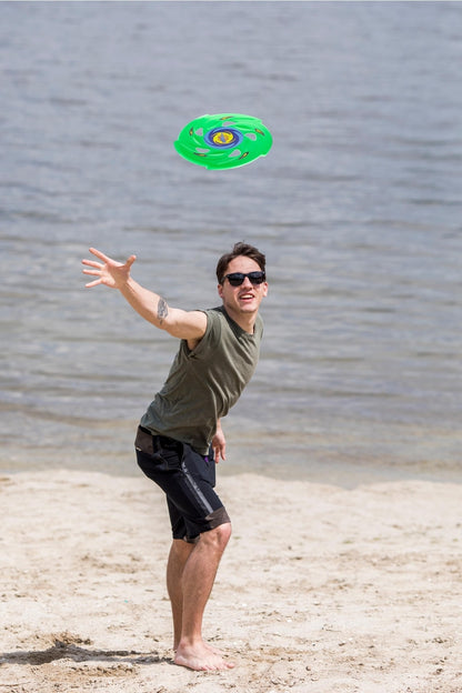 Frisbee Frizbi Fırlatma Diski Disk Atma Oyunu Çocuk Yetişkin Plaj Bahçe Oyuncak 24 cm Yeşil