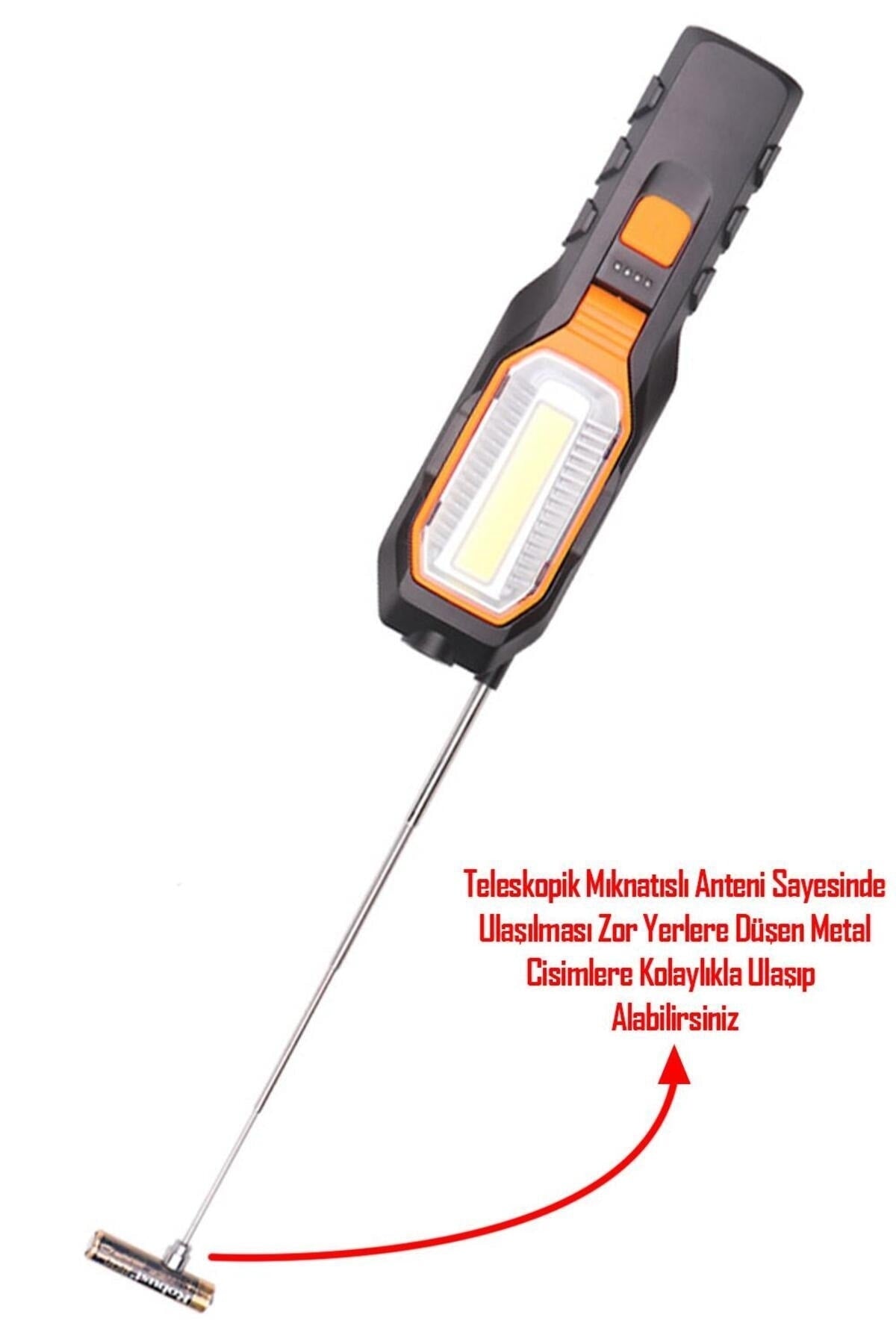 El Feneri 4 Modlu 90° Akrobat LED Çalışma Işığı İş Lambası Darbeye Dayanıklı Mıknatıslı Fener 8W