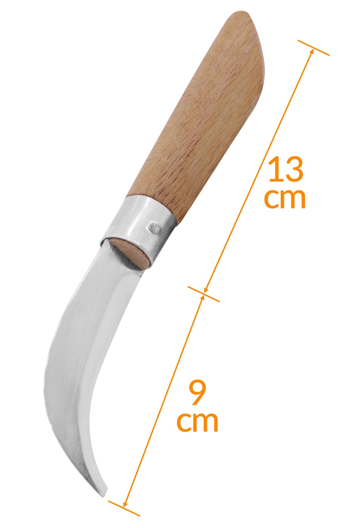 Paslanmaz Eğri Aşı Bıçağı 22 Cm No:3 + Örme Iş Eldiveni