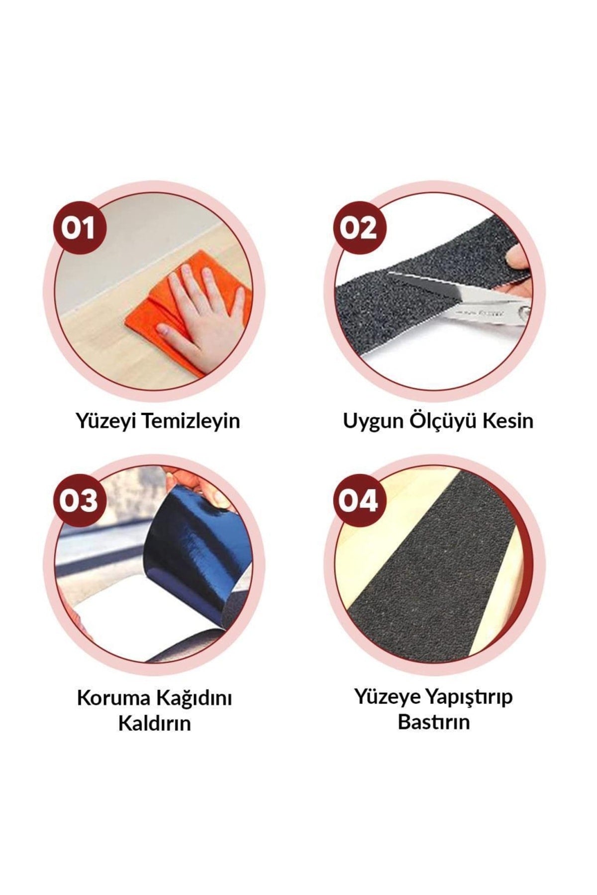 1 Mt Bondit Siyah Yapışkanlı Kaygan Zemin Bandı Basamak Merdiven Kaydırmaz Bant 25mm